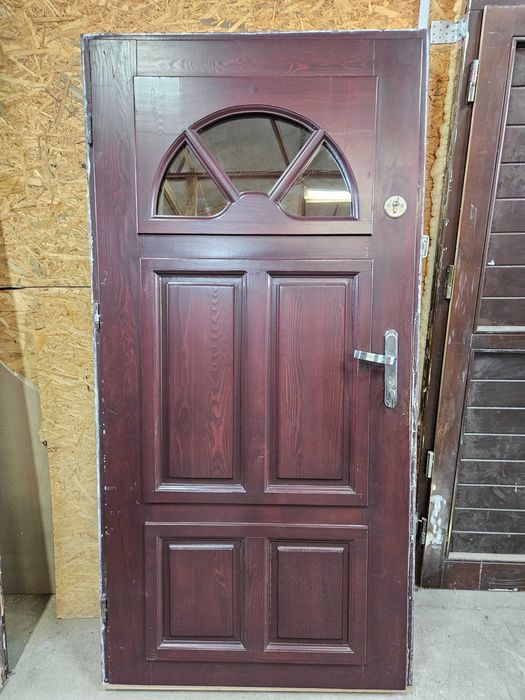 DRZWI Zewnętrzne Drewniane Sosnowe Wejściowe 100x203cm