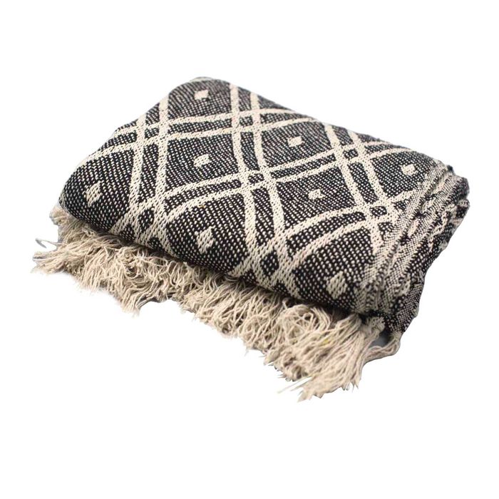 Komfortowa bawełniana narzuta / koc w stylu BOHO
