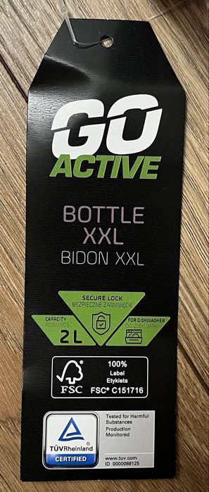 Bidon butelka na wodę XXL 2l rożowa poręczna