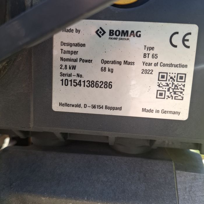 Stopa wibracyjna BOMAG BT 65 Skoczek 2022r. 52 mtg