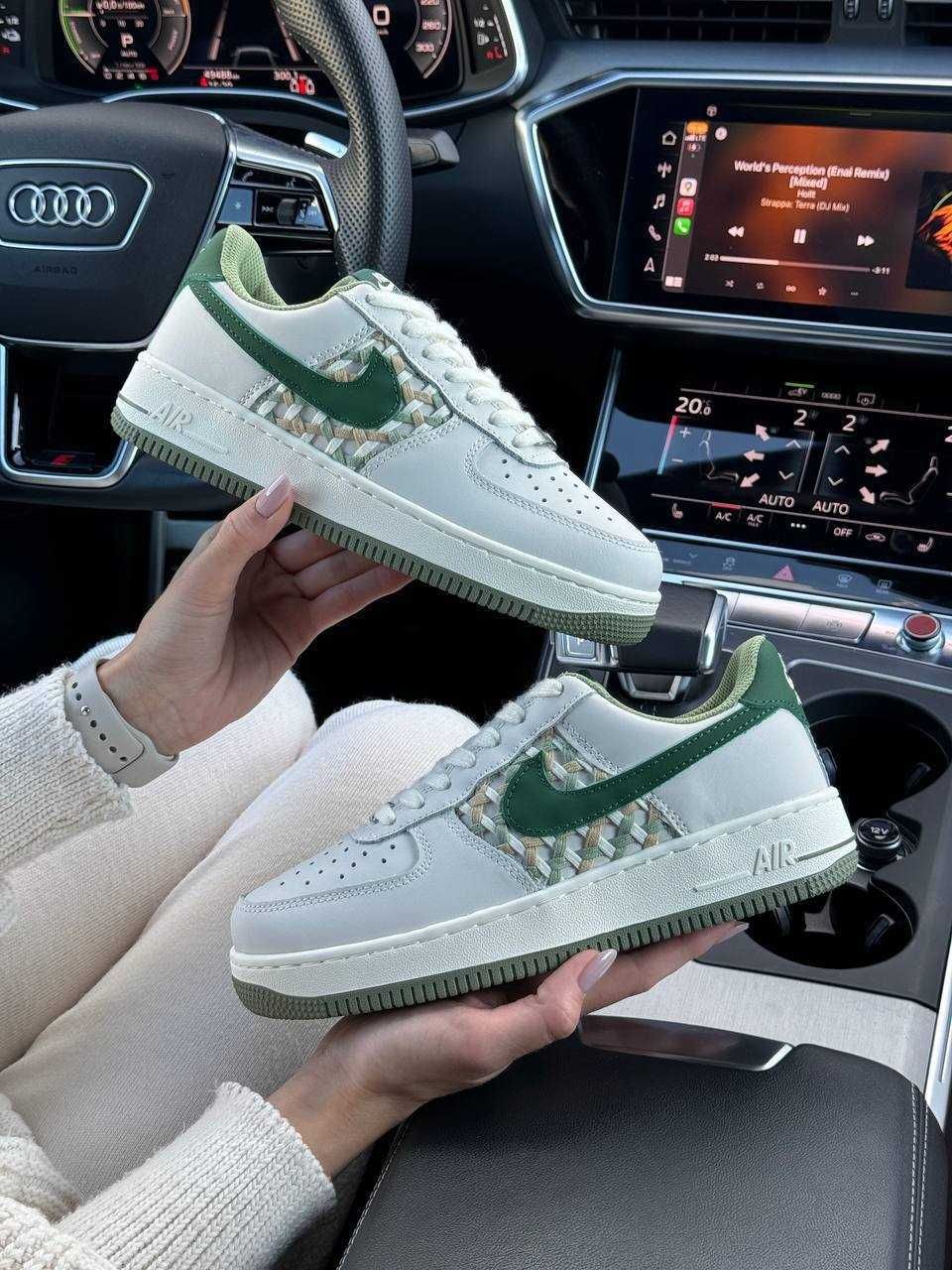 Жіночі кросівки найк аір форс Nike Air Force 1 Light Grey Green 36-41