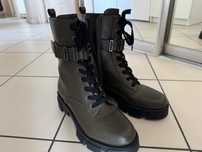 Botki Guess Madox combat za kostkę roz. 39 skóra khaki ciemno zielone