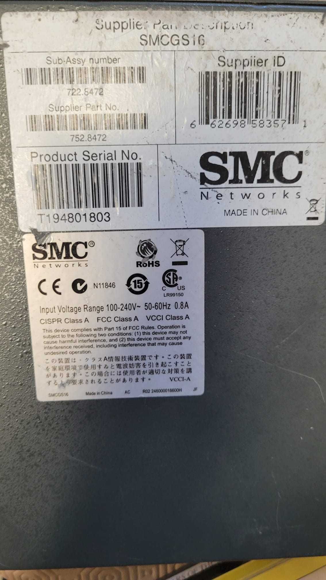 Bastidor Switch Dell 24 Portas SMC GS16 Dlink 4 portas Devolo