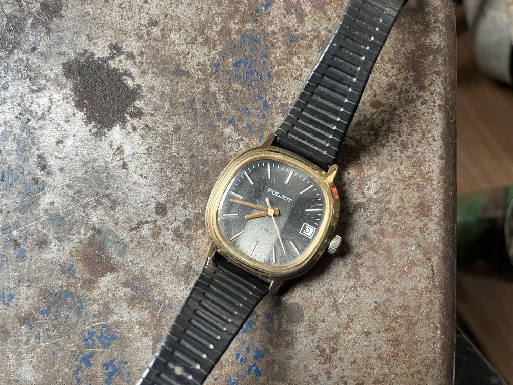 POLJOT 17 Kamieni DATOWNIK pozlacany zegarek mechaniczn retro vintage