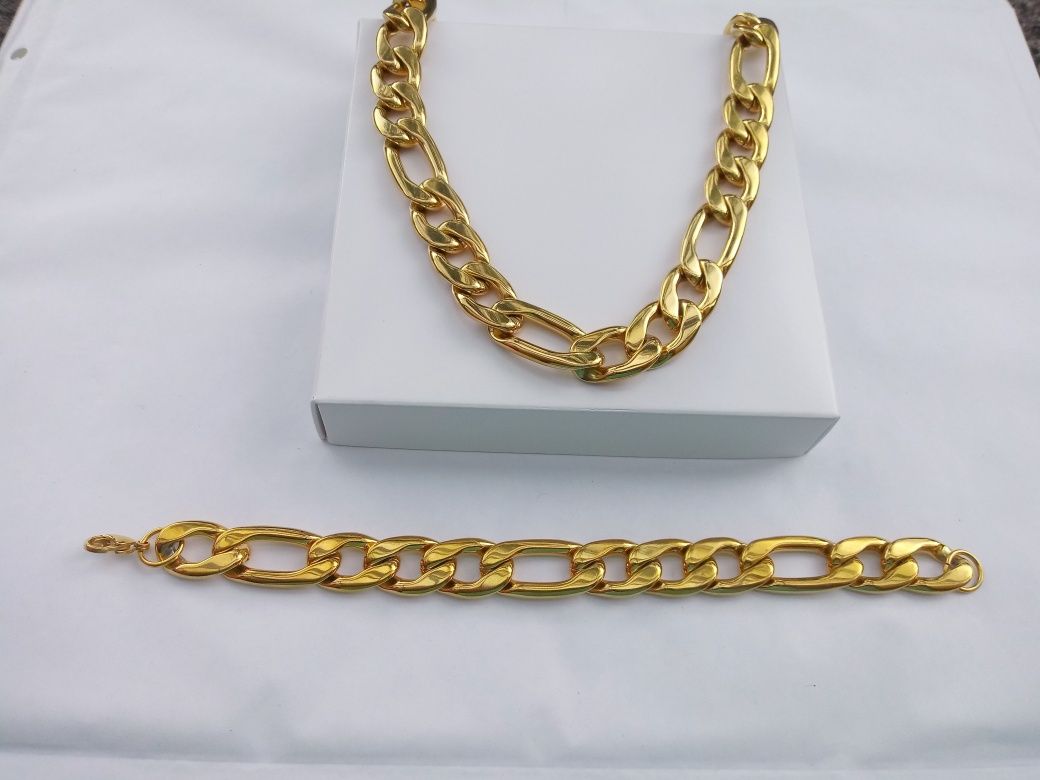 Złoty łańcuszek, Złota bransoletka, złoto,srebro, Imitacja ZŁOTA,4F