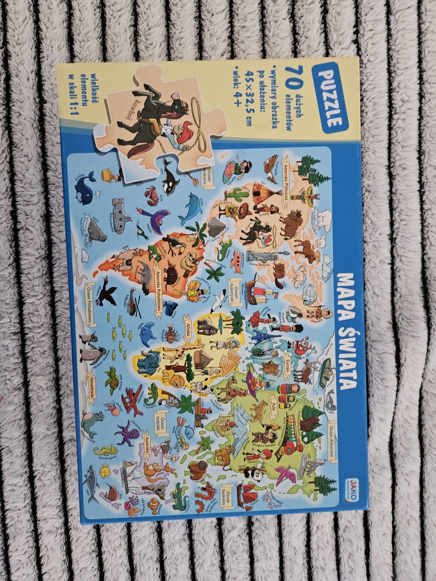 Puzzle mapa świata edukacyjna