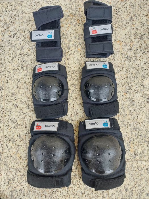 Kit proteção criança Btwin/Oxelo - capacete, joelheiras e cotoveleiras