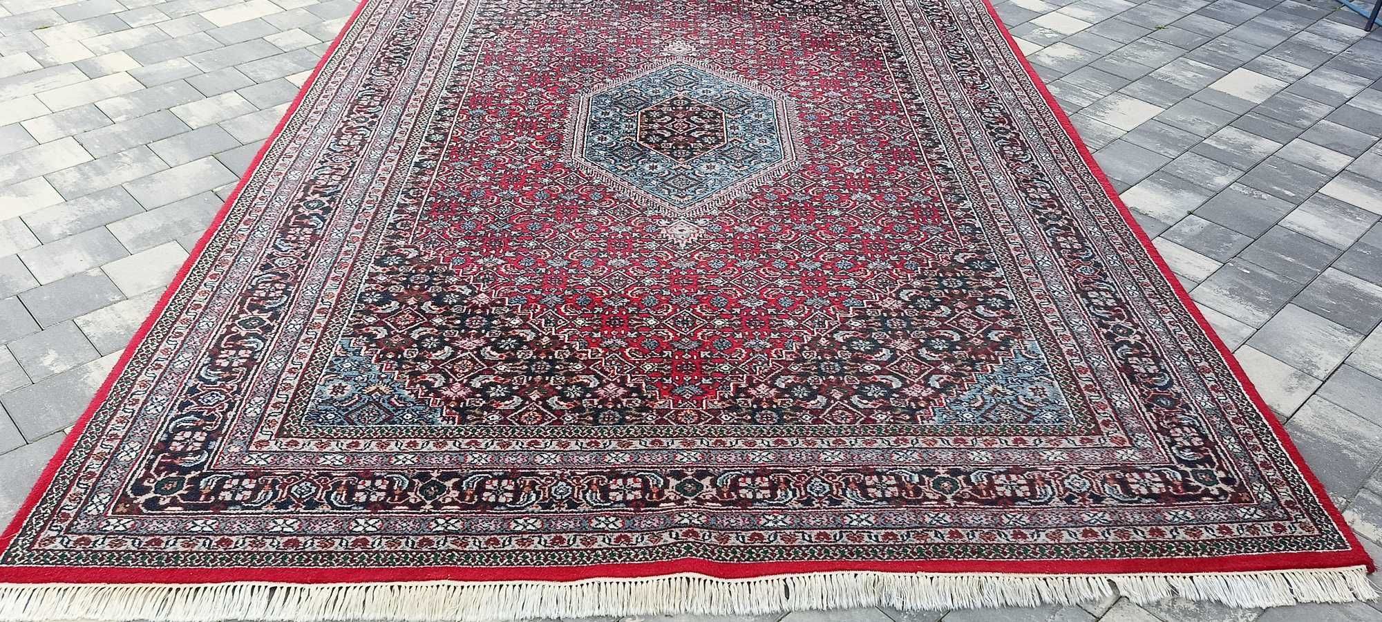 Bidjar ręcznie tkany dywan wełniany duży 369 x 243 cm wełna