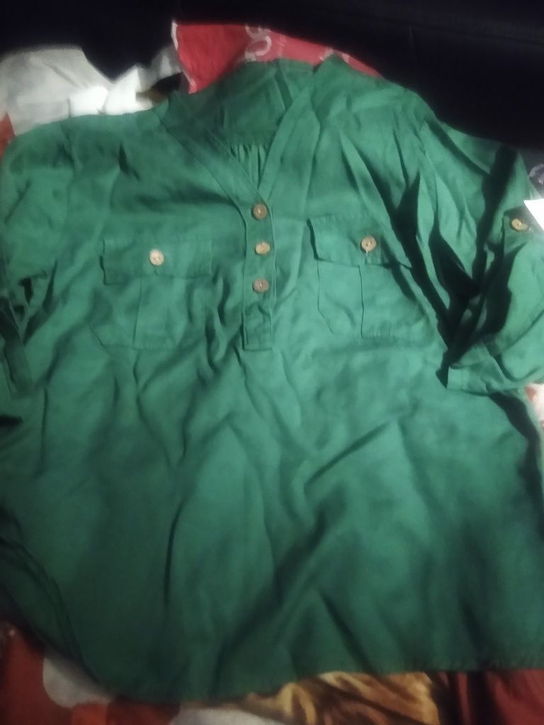Bluzeczka koszulowa zielona
