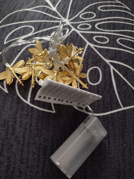 Łańcuch LED ważki złote