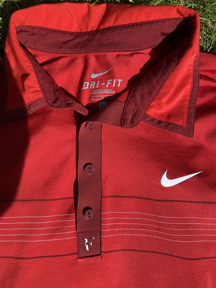 Koszulka tenisowa Nike Roger Federer Dri-FIT – czerwona, rozmiar XL