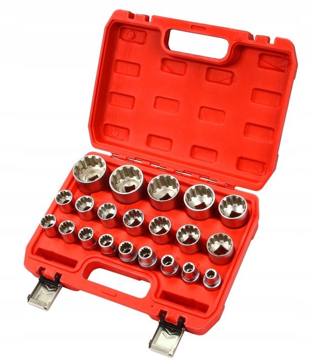 Zestaw Nasadek 1/2 Nasadki Spline Klucze 12 Kątne Dwunastokątne 8-36mm