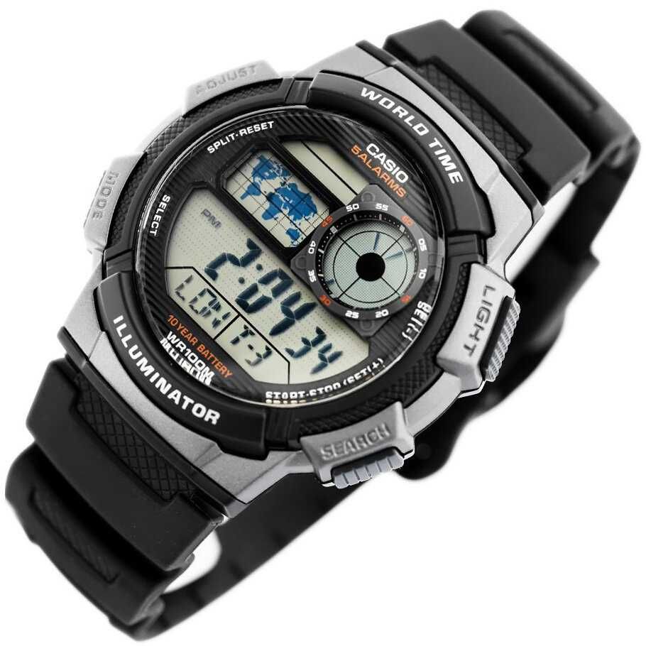 Zegarek męski Casio AE-1000W-1BV WORLD TIME + BOX