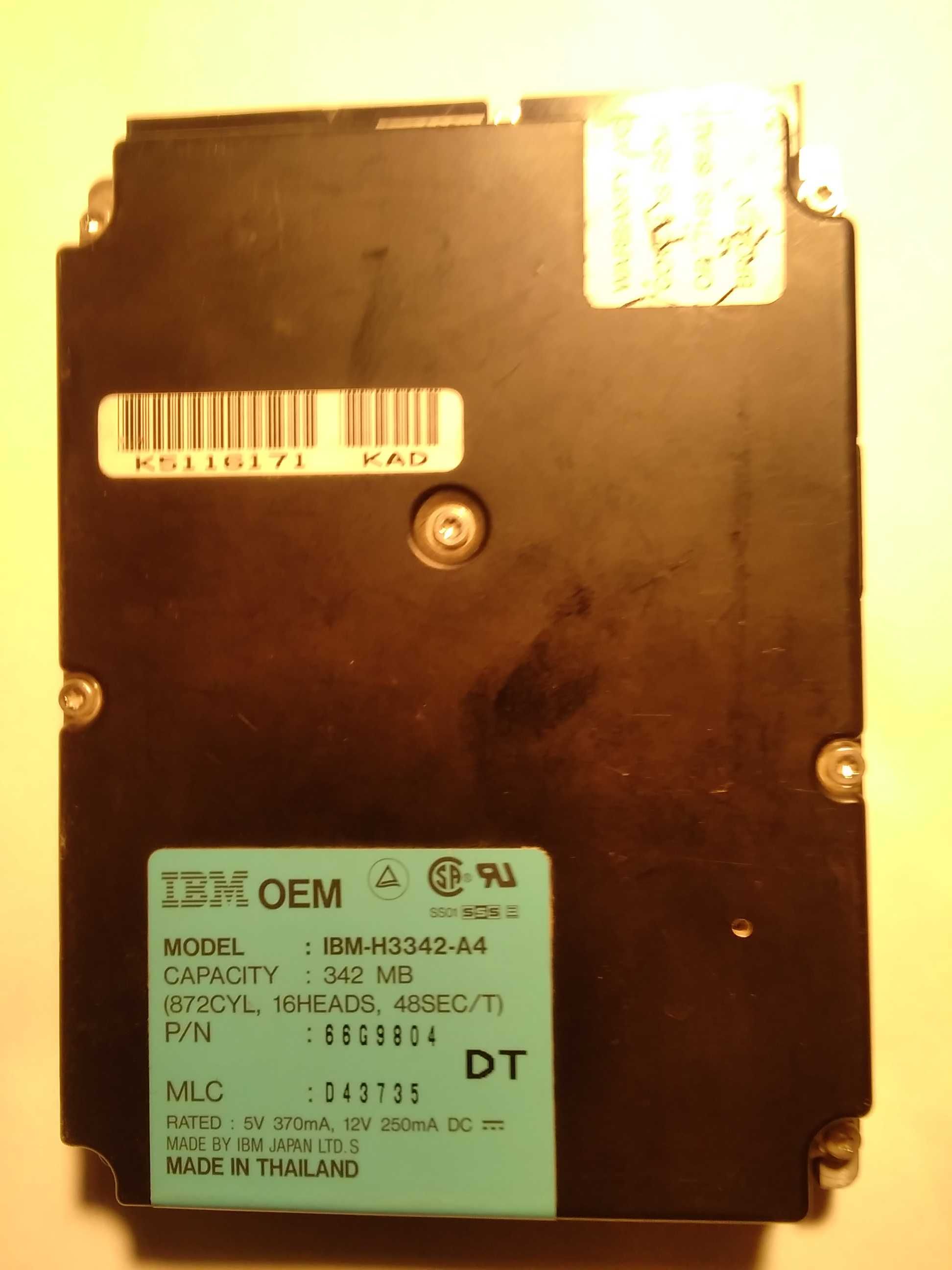 Жёсткий диск IBM 342 Mb раритет