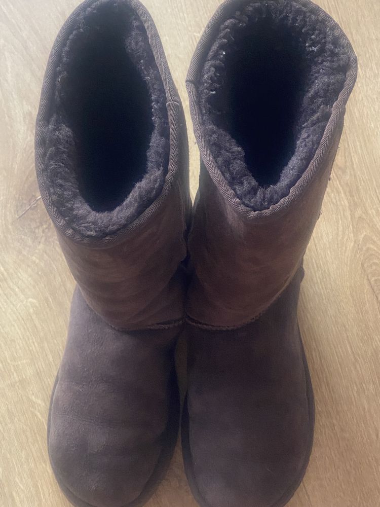 Ugg Australia 39 brązowe kozaki skóra naturalna wełna