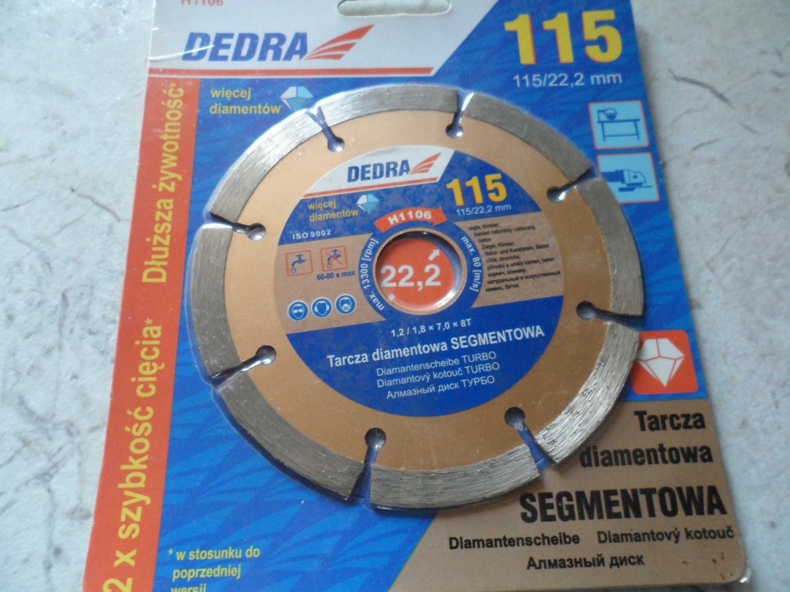 tarcza diamentowa segmentowa H1106 DEDRA 115/22,2 mm