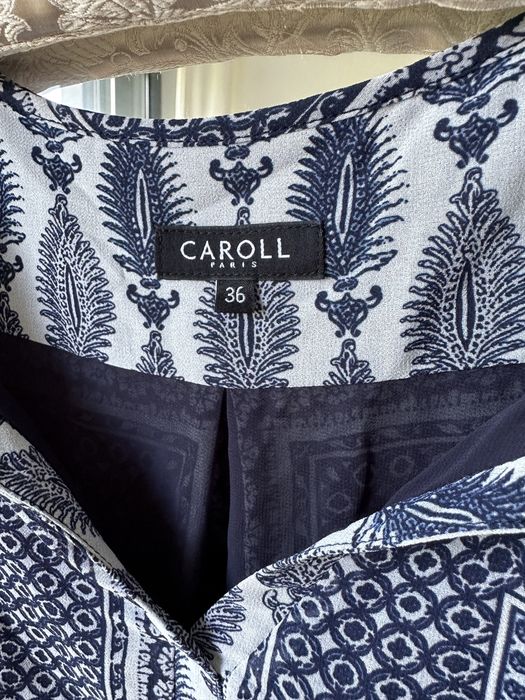 Vestido midi Carol print azul marinho print