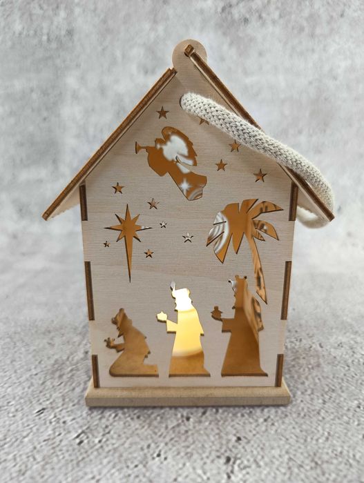 Lampion adwentowy świąteczny domek duży
