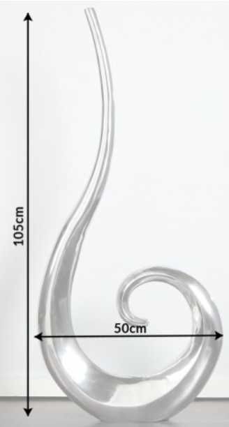 Wazon WAVE XXL 105 cm srebrny - aluminium