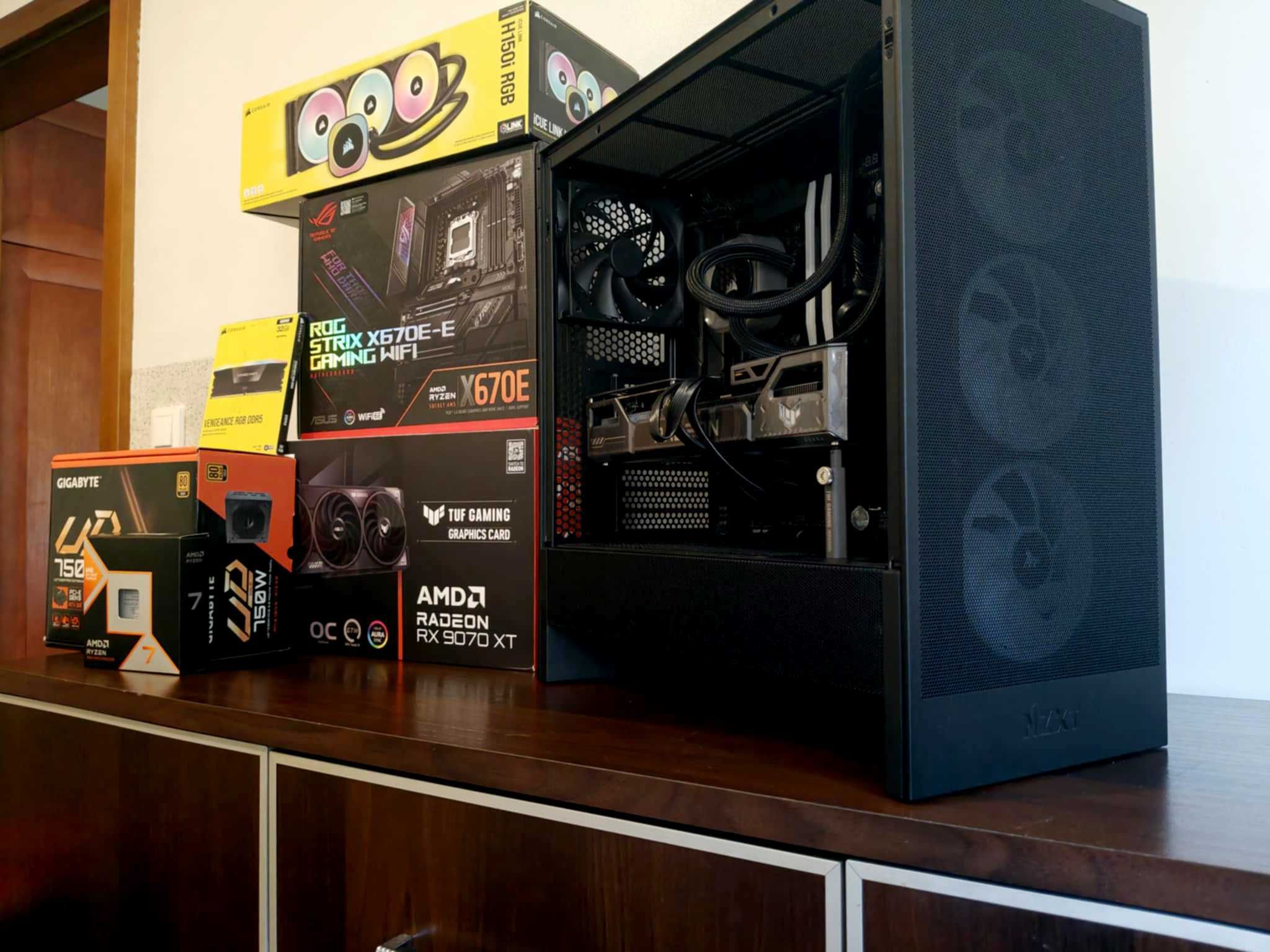 Ryzen 9800X3D ASUS TUF GAMING 9070XT DDR5 32GB 6600mt/s, ROG X670E-E