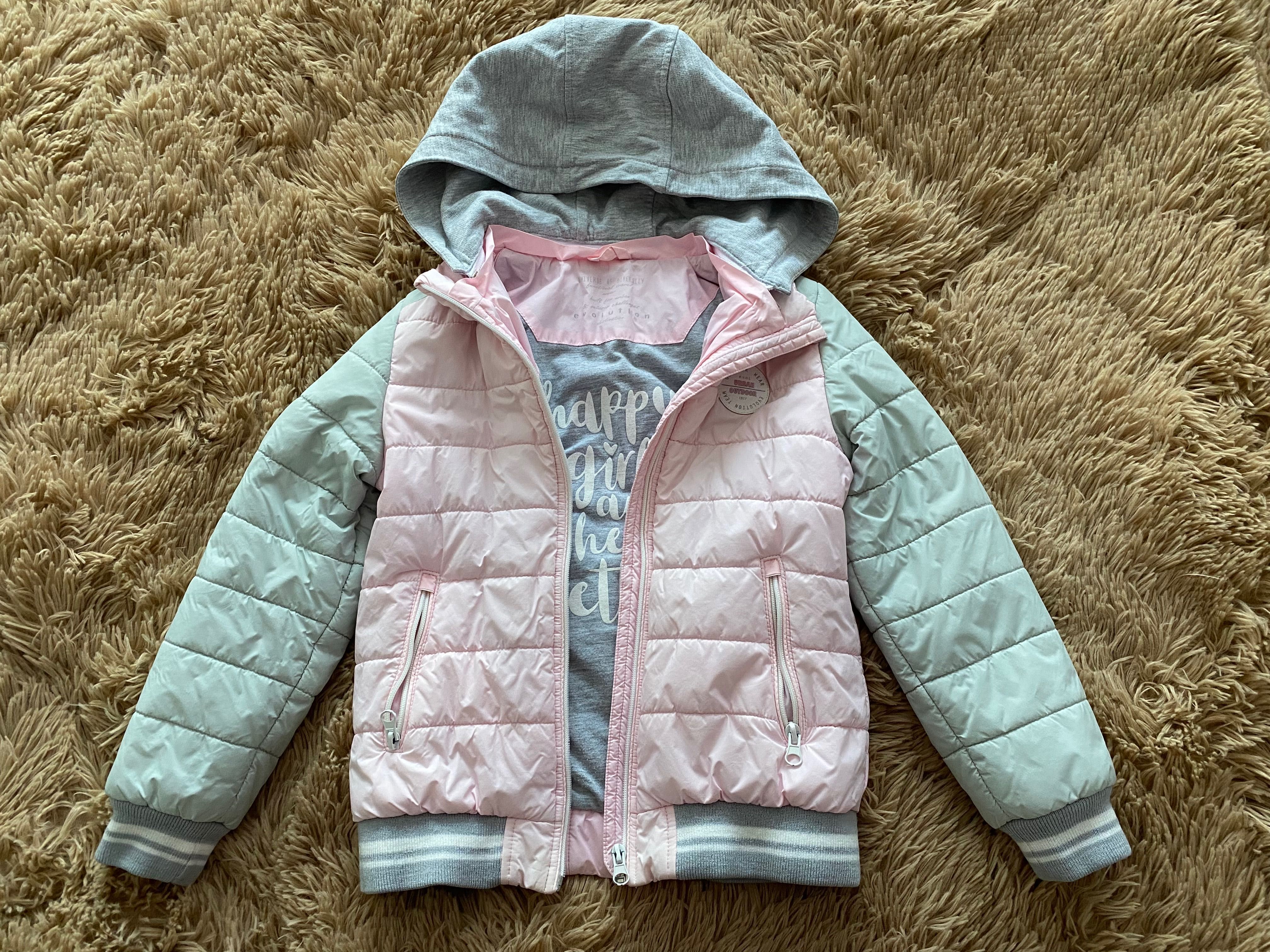 Демісезонна курточка на дівчинку (осінь-весна) фірми Evolution, 122 см