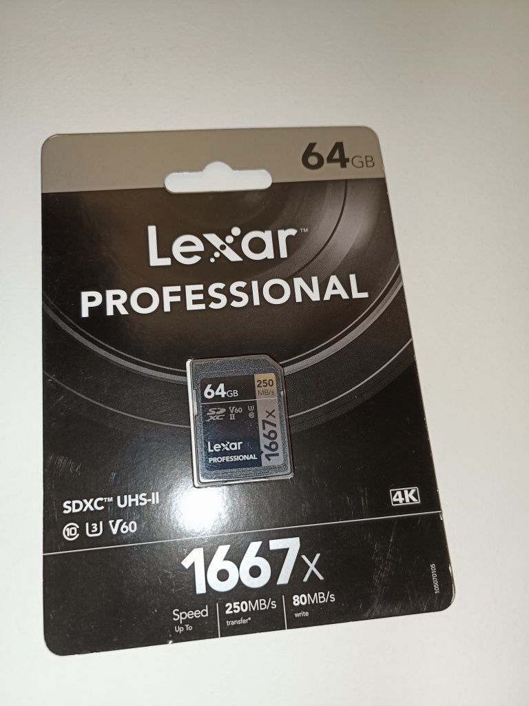 Cartão SD 64GB Lexar Professional 1667x SDXC UHS-II 250mb/s SELADO