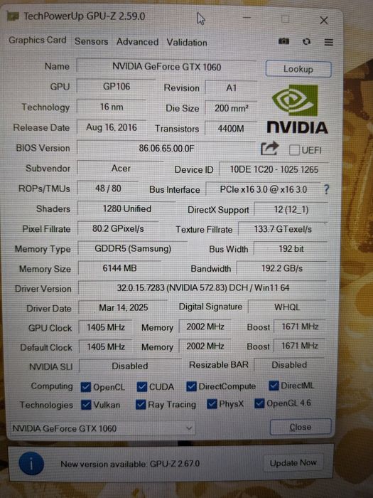 Ноутбук acer nitro 5 AN515-52-54XA i5-8300h gtx 1060 16gb ram 1000 ssd