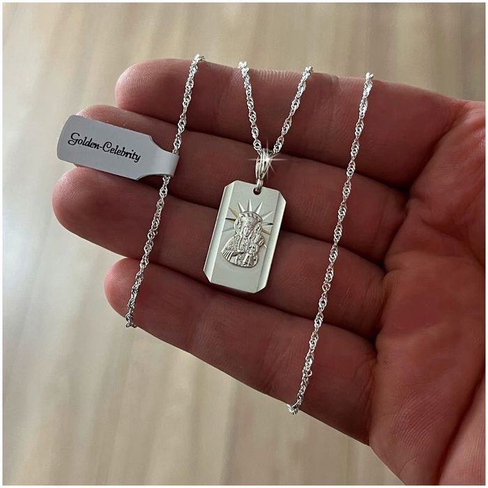 Srebrny Łańcuszek Z Medalikiem Pr. 925 Pamiątka I Komunii Świętej + Gr