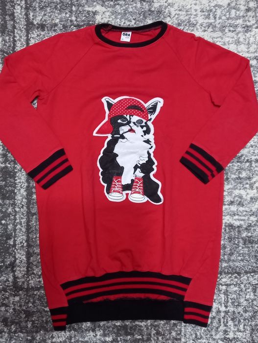 Czerwona tunika z kotem r.146 QBA kids
