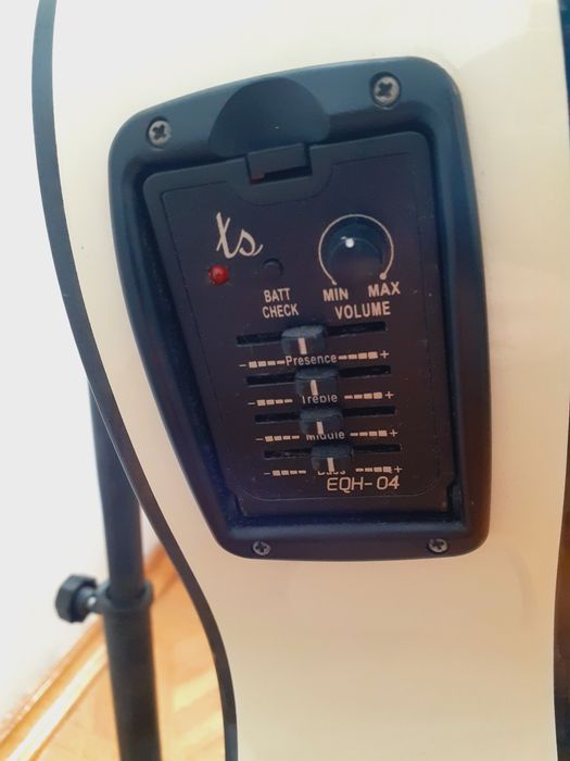 Gitara elektroakustyczna biała ŁS