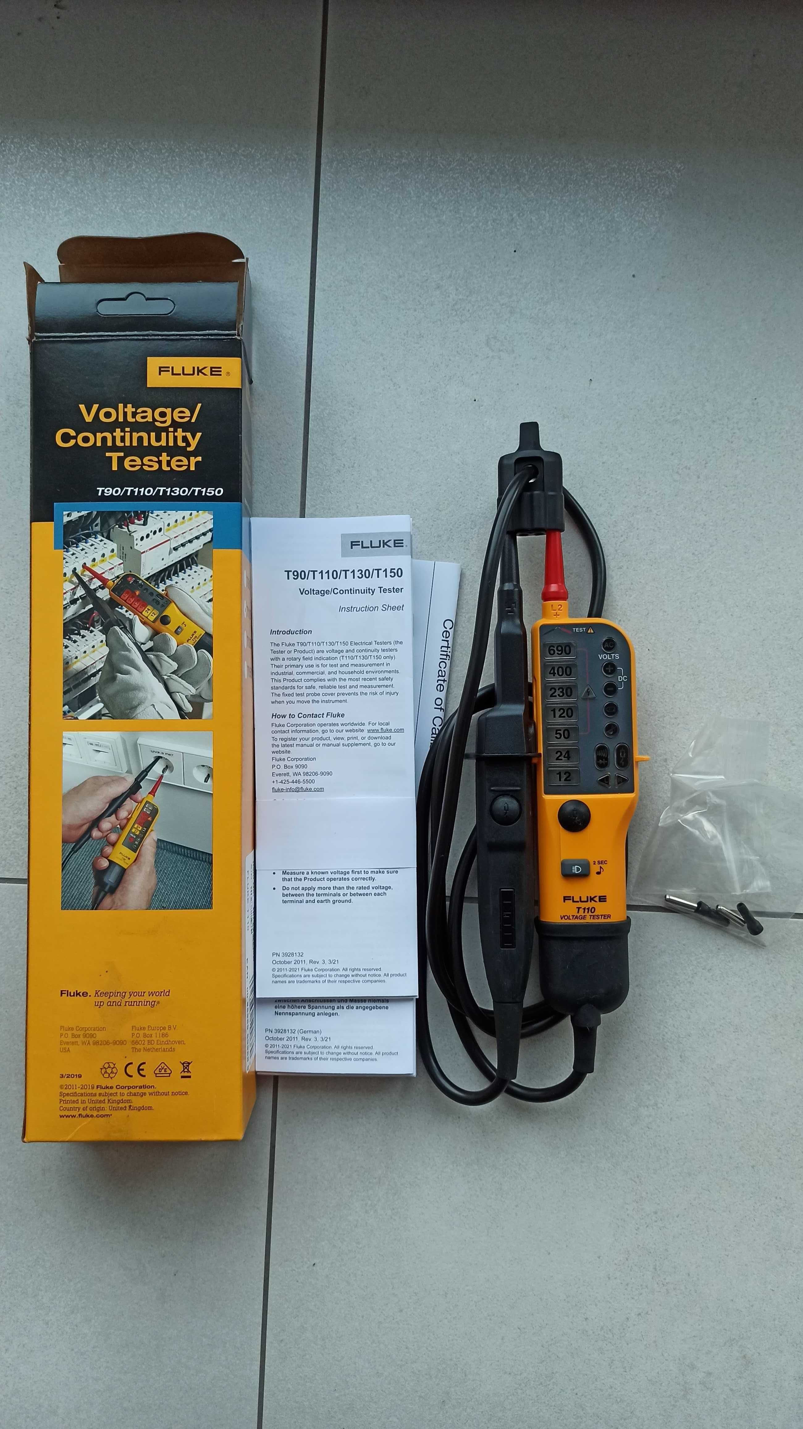 Miernik FLUKE T110, wskaźnik napięcia dwubiegunowy, multimetr , NOWY