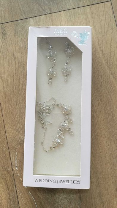 Zestaw biżuterii ślubnej naszyjnik I kolczyki