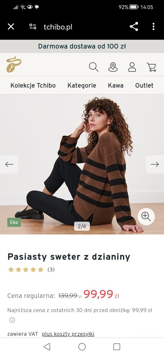 Sweter damski Essentials by Tchibo L