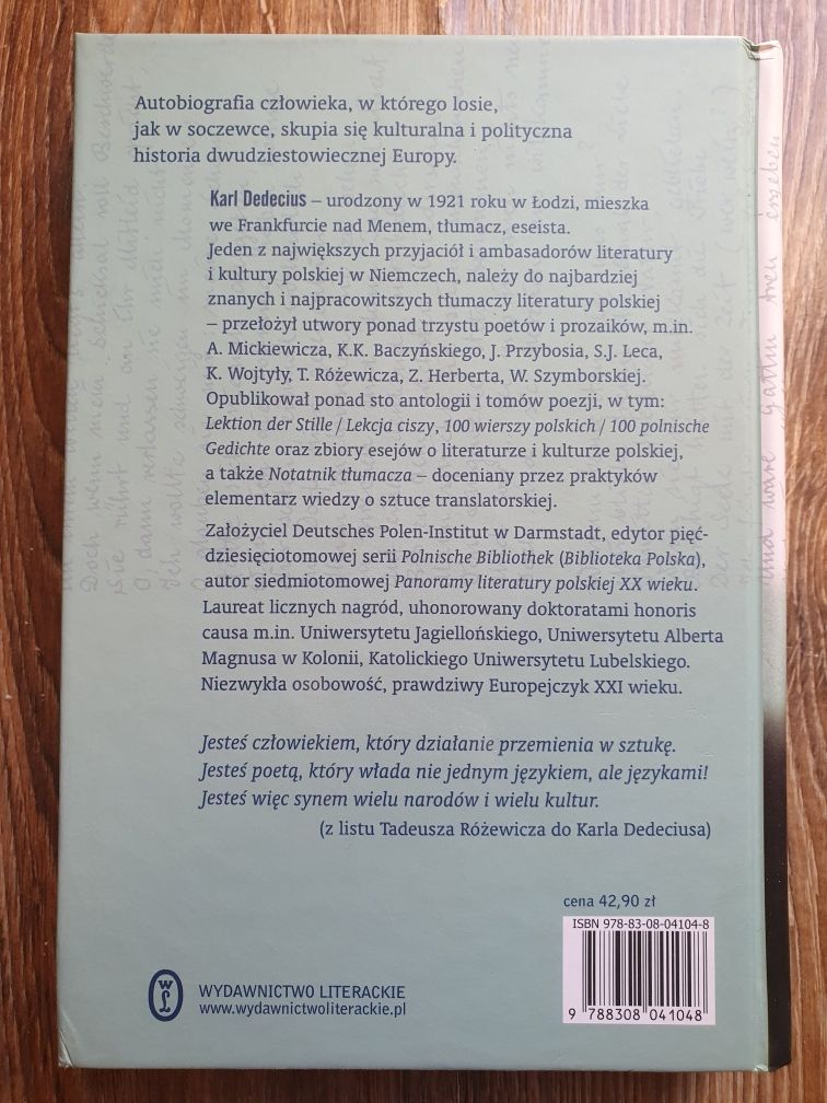 Europejczyk z Łodzi. Wspomnienia - Dedecius