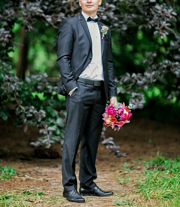 Костюм классика смокинг однобортный чёрный