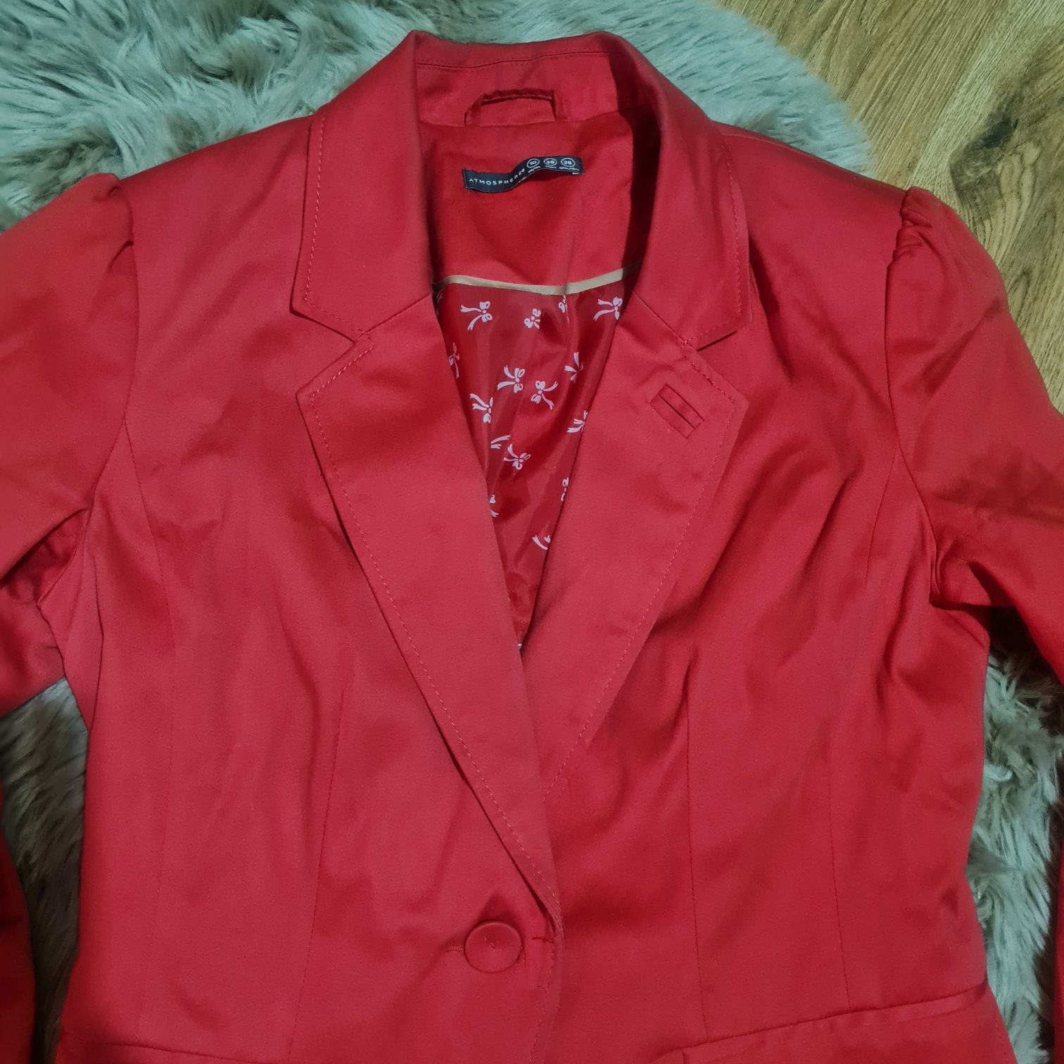 Primark Atmosphere żakiet marynarka czerwony koralowy r. M S garnitur.