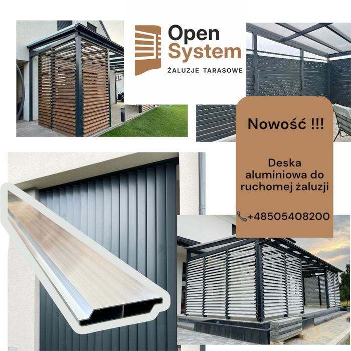 Deska aluminiowa profil do żaluzje tarasowe ruchome deseczki
