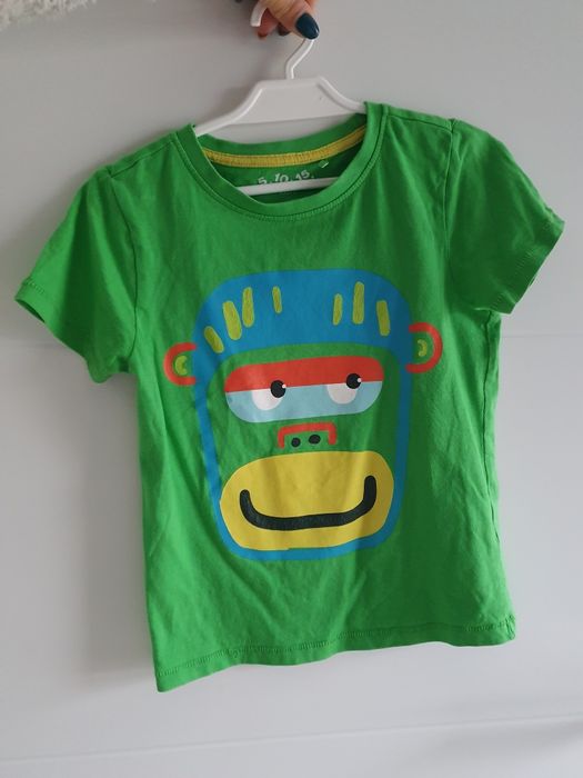 tshirt 5.10.15 koszulka małpa małpka 110 kolorowa bawełniana koszulka