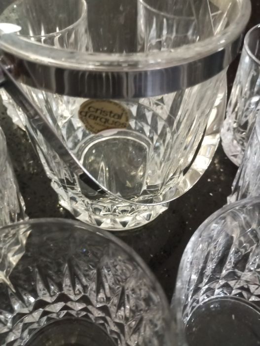 Conjunto de copos e balde cristal