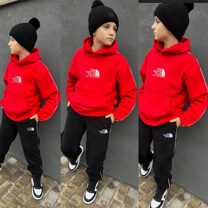 Крутой спортивный флисовый подростковый костюм для мальчиков