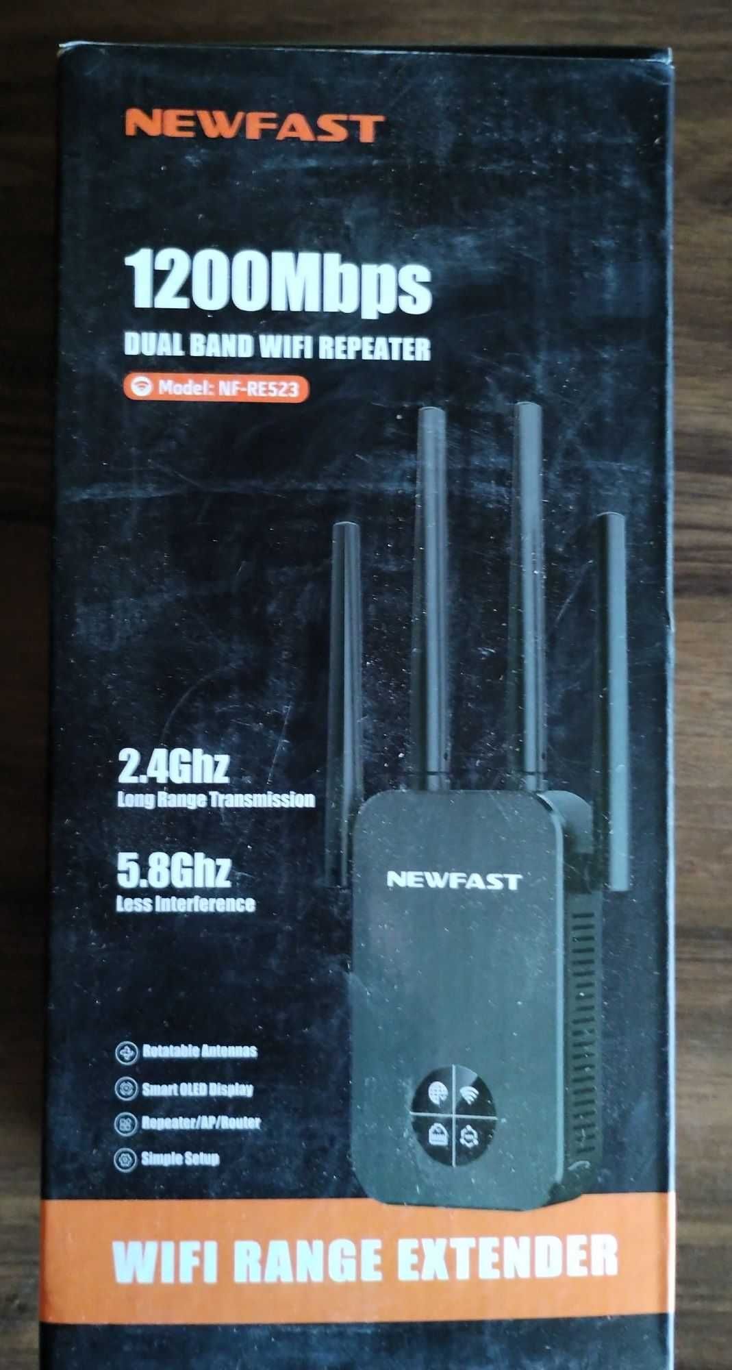 Wzmacniacz sygnału Wi-Fi NEWFAST NF-RE523 LSD 1200Mbps 4 anteny