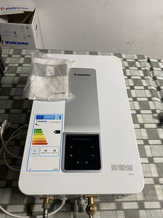 Esquentador vulcano sensor compacto 2 ventilado 15 litros