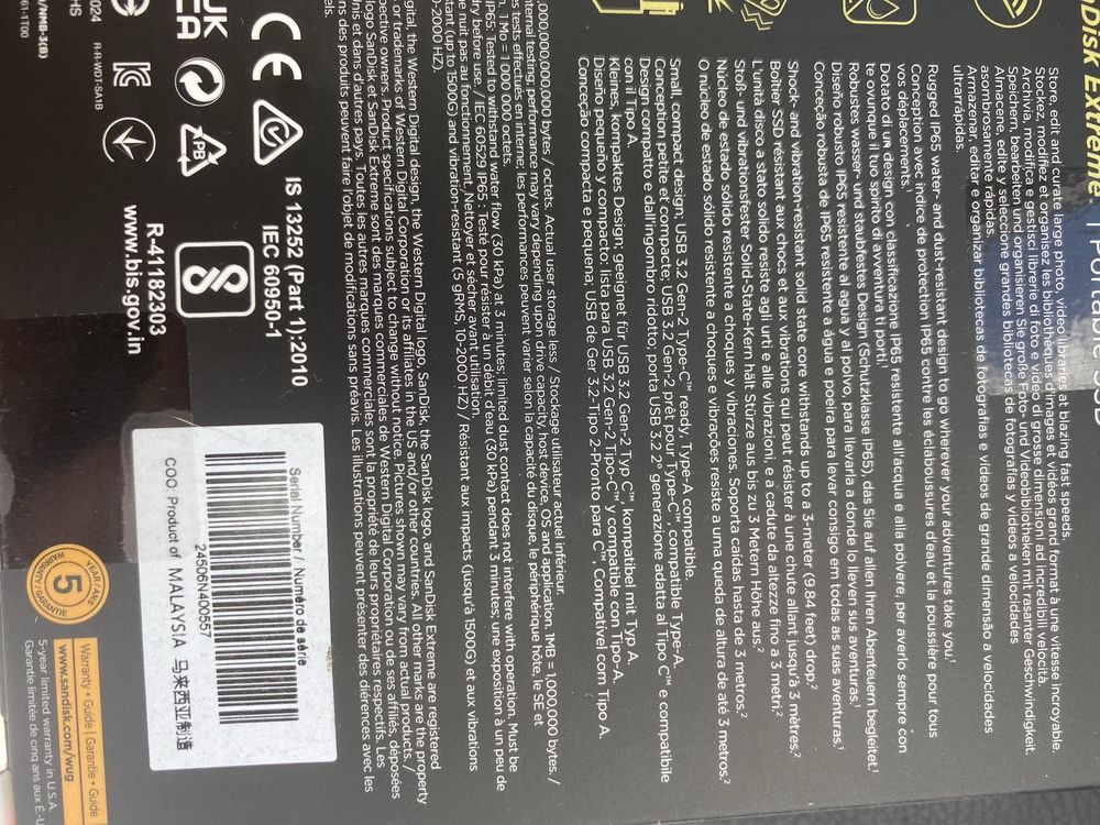 SSD SanDisk Extreme Portable 1TB