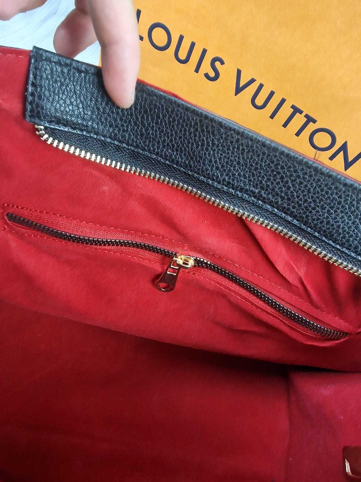 Torebka damska LV Louis Vuitton wytłaczana czarna portmonetka