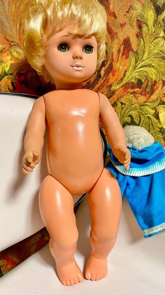 Большая винтажная кукла - пупс гдр.Германия.Новогодние игрушки.Куколка