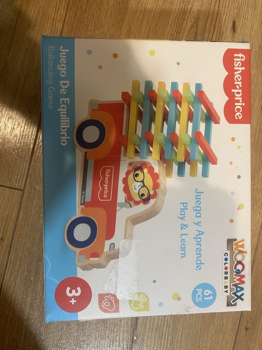 Drewniane klocki fisher price 61 elementow