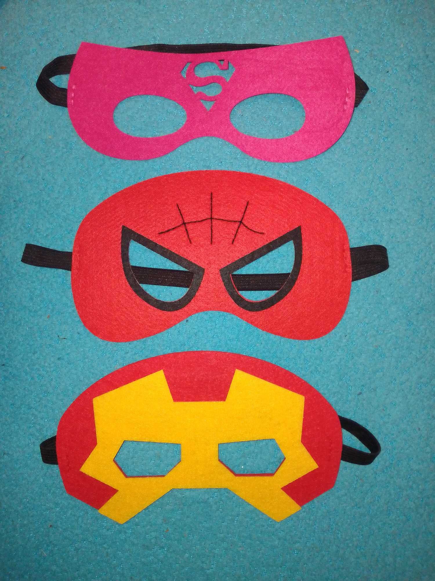 Фетрові маски Супердівчинка. Людина- Павук. Спайдермен