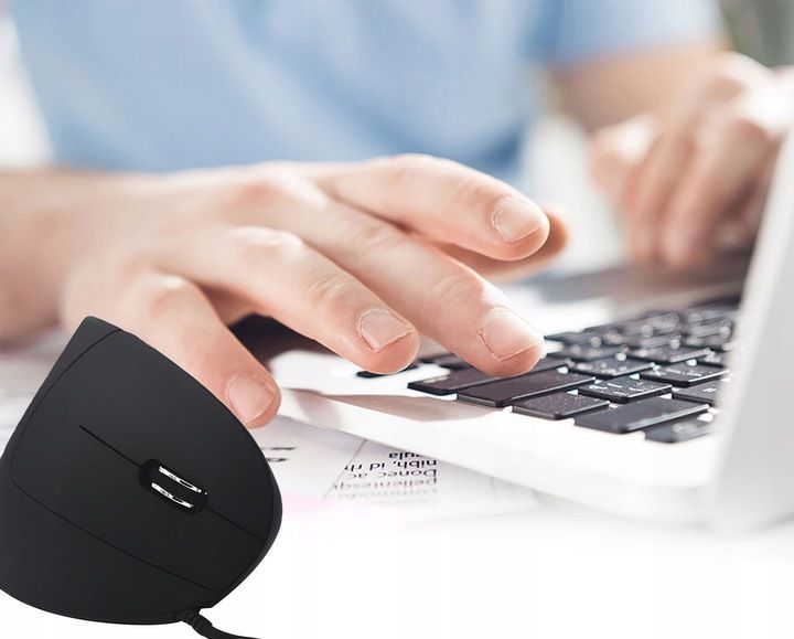 Myszka Wertykalna Przewodowa Cicha Ergonomiczna Mysz Optyczna Pionowa