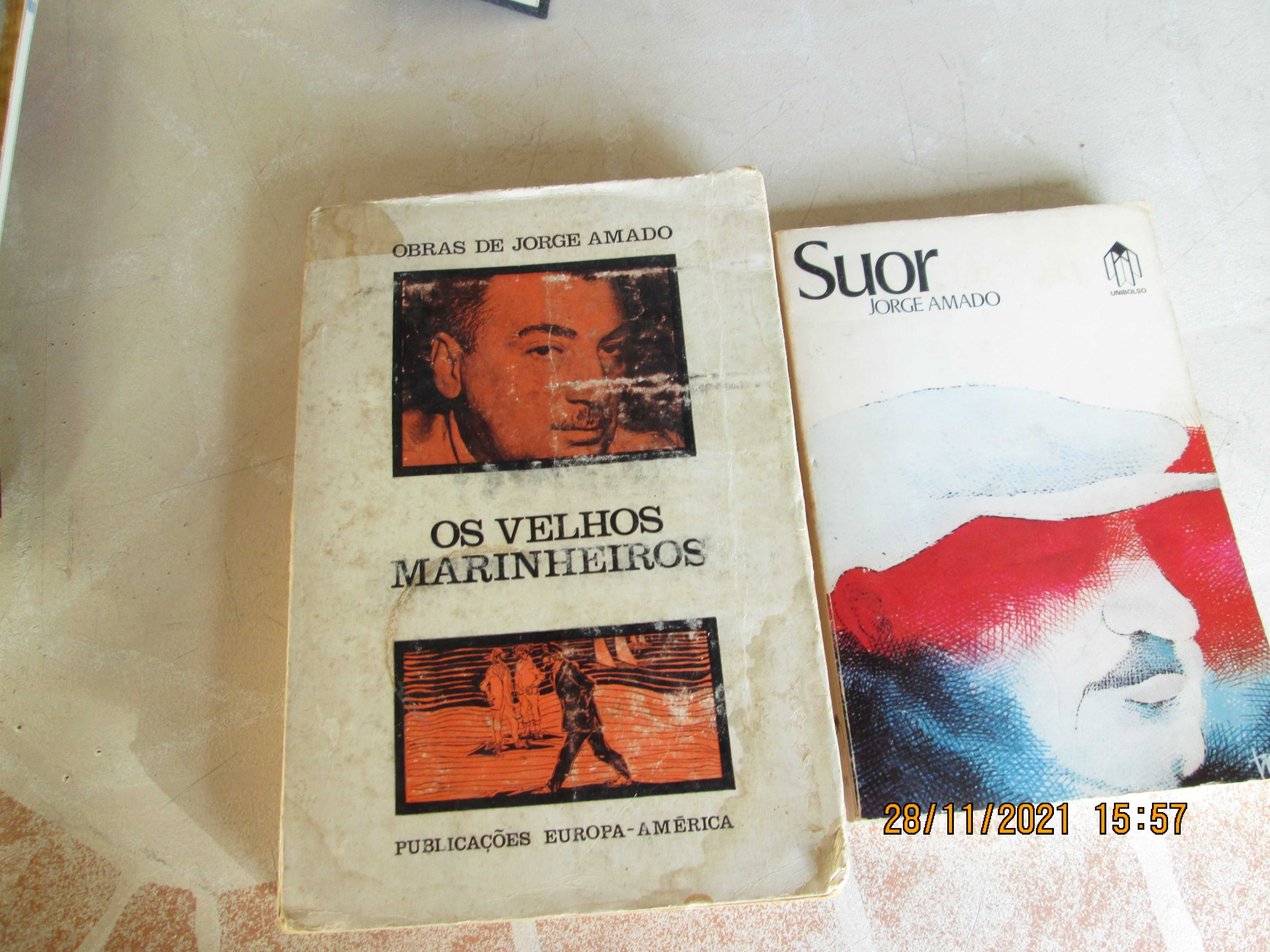 Livros de Jorge Amado e volumes do Sexo e Você