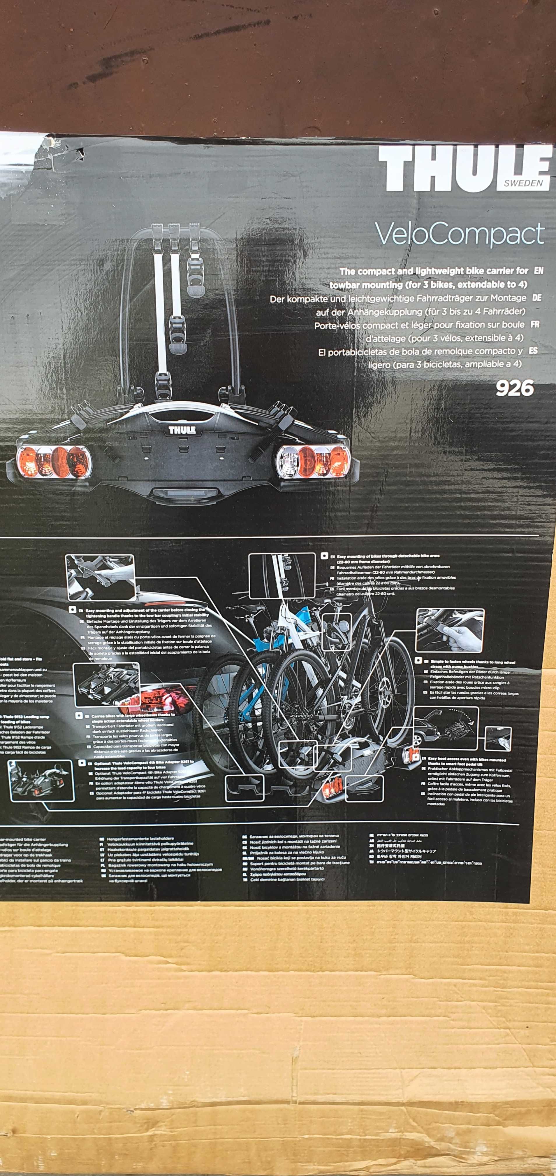 NOWY Bagażnik rowerowy THULE 926 na hak na 3 rowery  C Z Y T A J